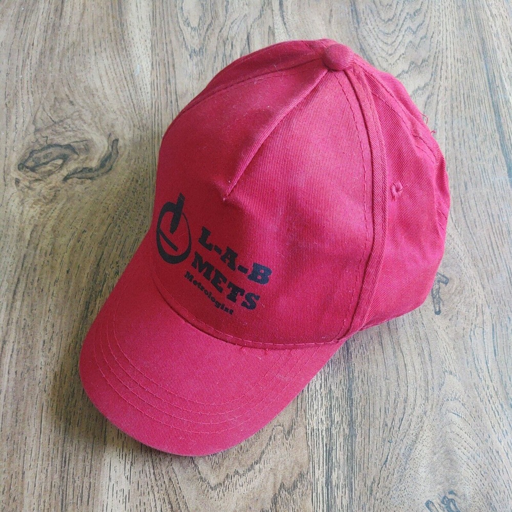 Vintage Trucker Hat Snapback LAB Mets Meteorologist Red OSFM Adjustable Strap